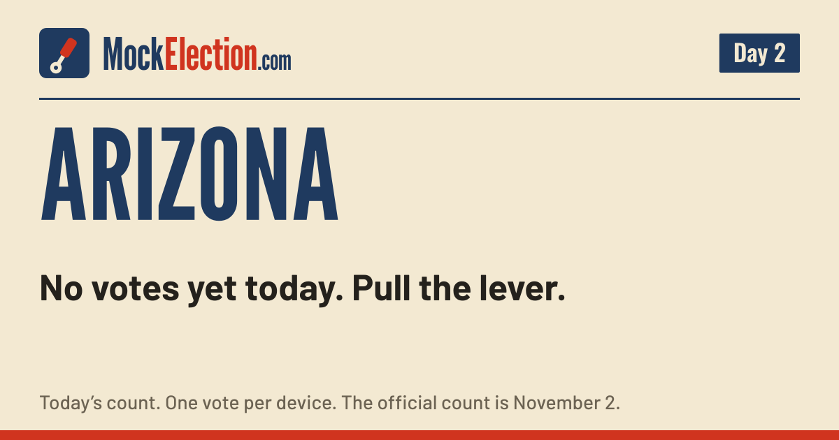 I Voted card, Arizona Mock Election, Day 2