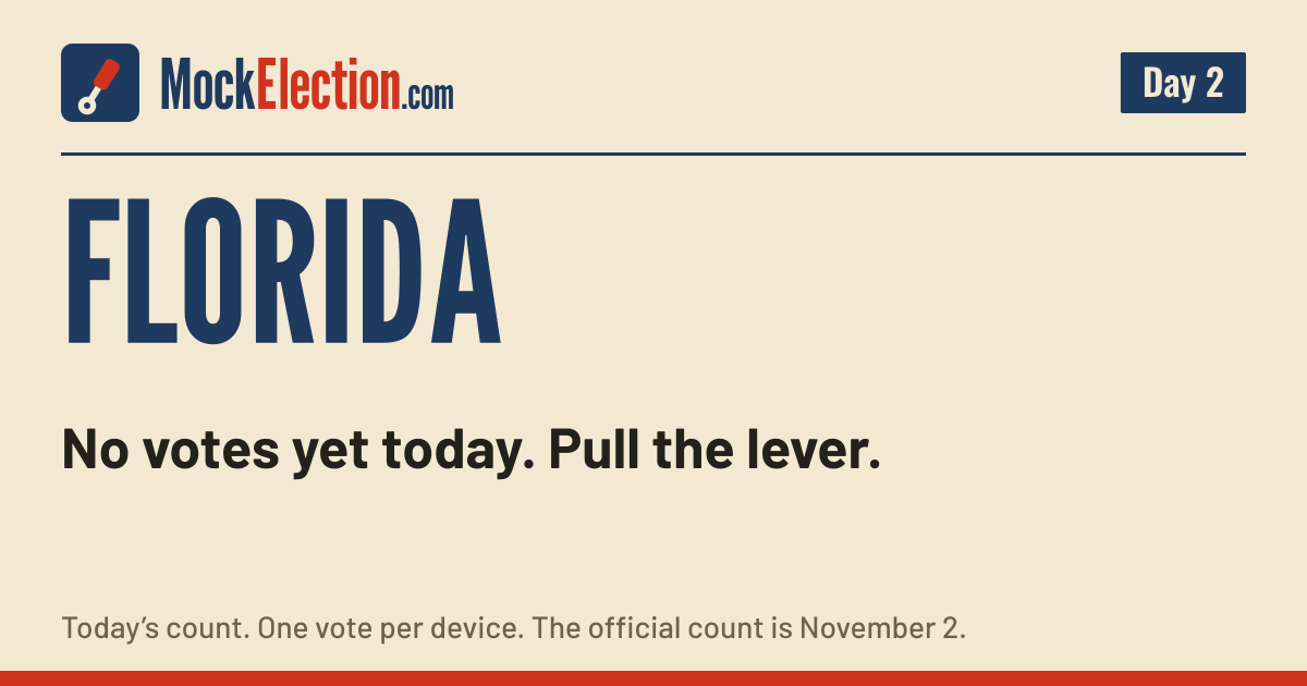 I Voted card, Florida Mock Election, Day 2