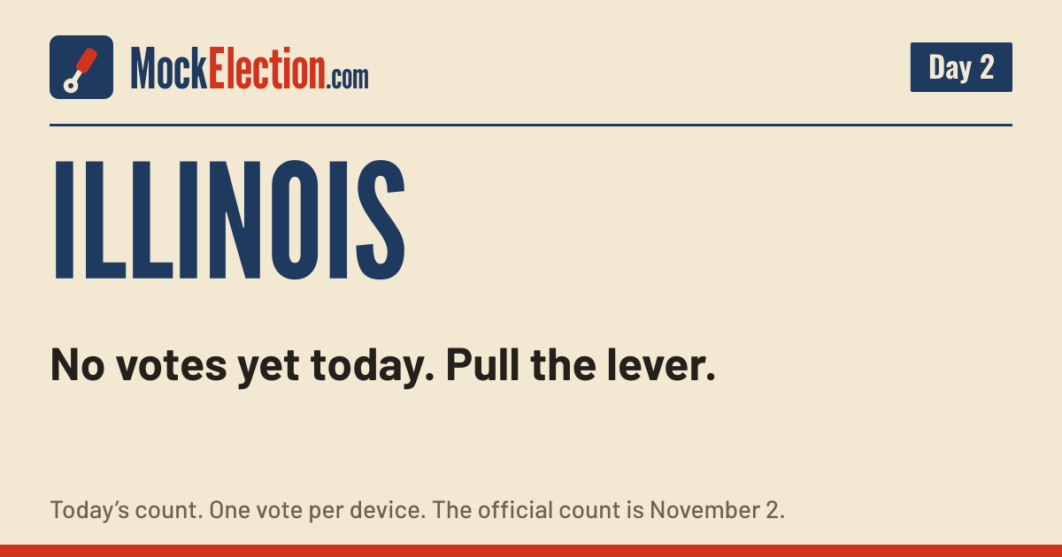 I Voted card, Illinois Mock Election, Day 2