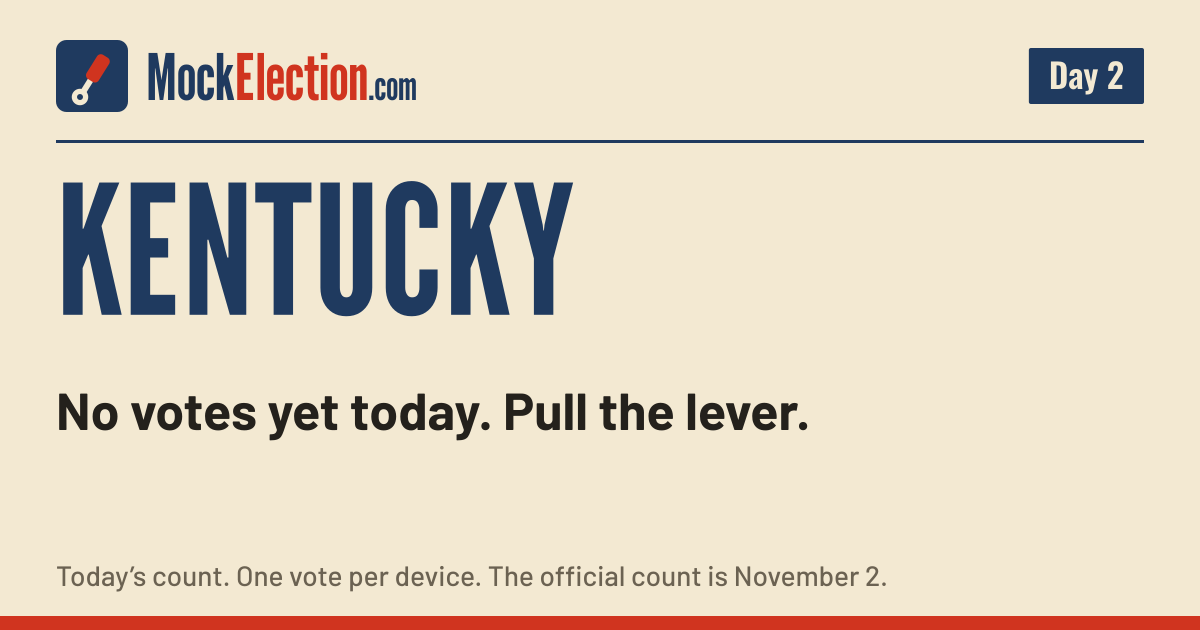 I Voted card, Kentucky Mock Election, Day 2