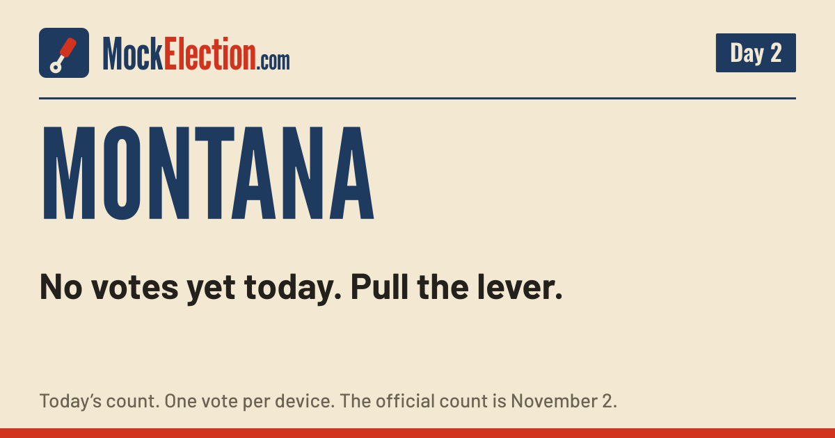 I Voted card, Montana Mock Election, Day 2