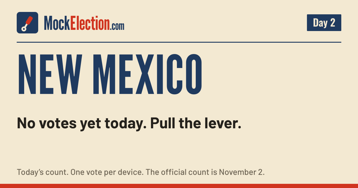 I Voted card, New Mexico Mock Election, Day 2