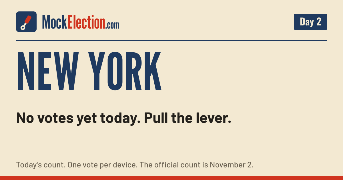 I Voted card, New York Mock Election, Day 2