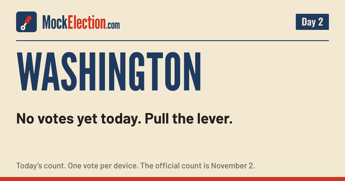 I Voted card, Washington Mock Election, Day 2